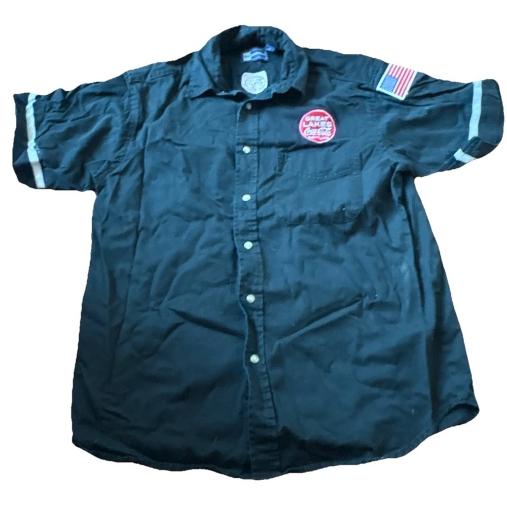 Blue Generation Great Lakes Coca-Cola Bottling Black Uniform Shirt Medium